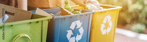Community recycling programs encourage residents to separate plastics, metals, and paper, helping to reduce landfill waste and conserve natural resources, science concept