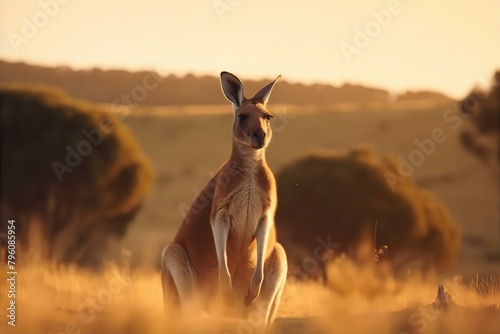 kangaroo, standing, grasslands, wildlife, animal, nature, australia, outdoors, mammal, marsupial, hopping, wilderness, native, landscape, wild photo