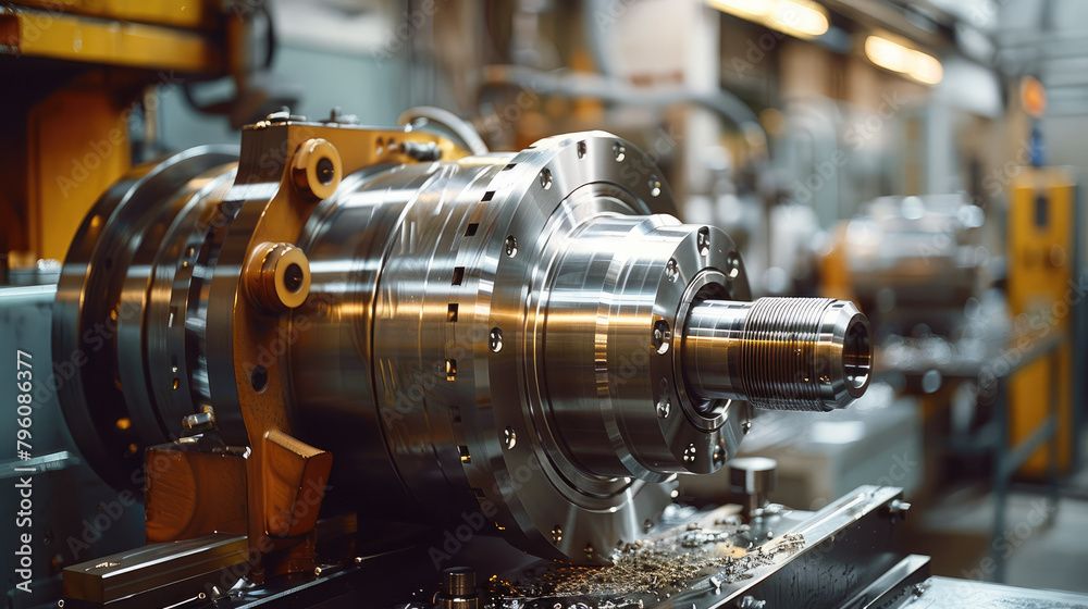 Big strong lathe shiny parts. Generative AI. Big strong lathe shiny parts. Generative AI.