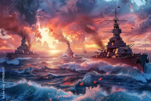 illustration of a warship photo