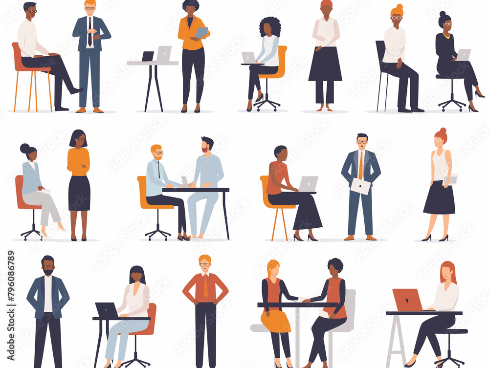 set of business people set of business people