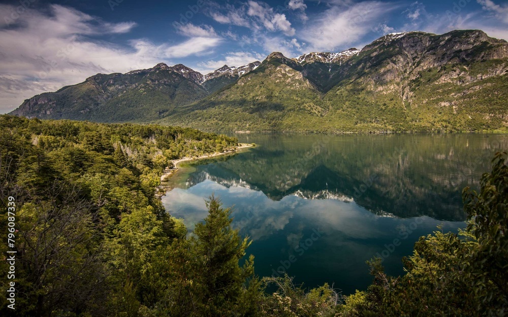 lake and mountains