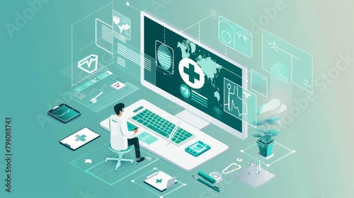 Wallpaper Mural Telemedicine platforms are expanding access to healthcare, enabling patients in remote or underserved areas to consult with specialists via video calls Torontodigital.ca