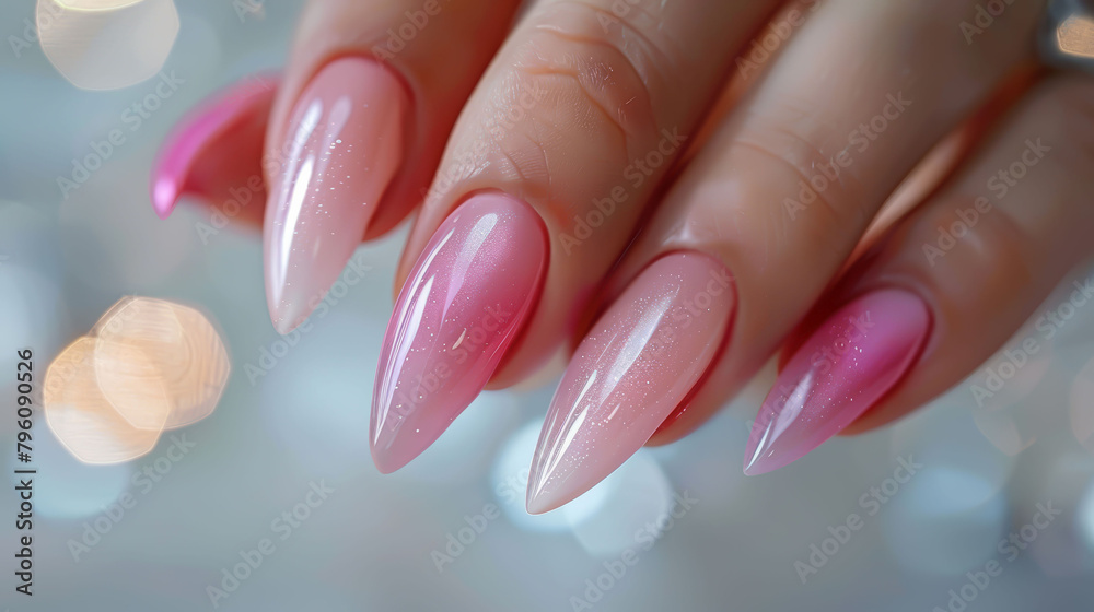 Delicate radiance: nude nails with gel polish. 