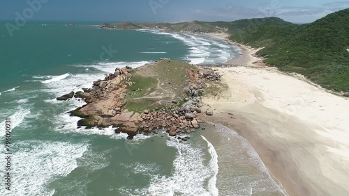 Aerial view of Gravatá Beach - Laguna, Santa Catarina, Brazil photo