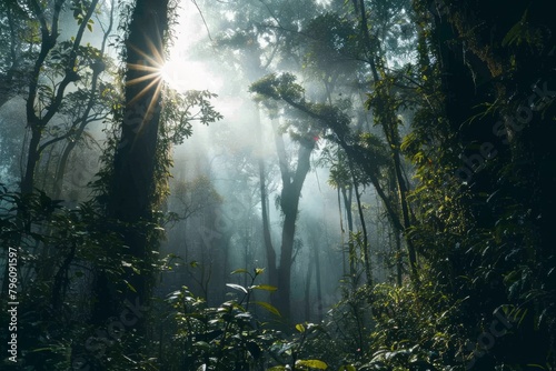 Sustainability net zero carbon negative forest nature Biodiversity Diversity concept, AI generated photo