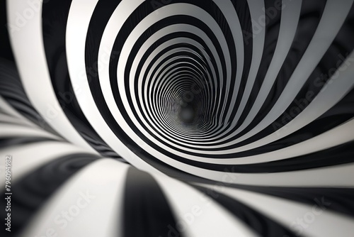 Hypnotic Black and White Spiral Illusion photo