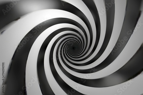Hypnotic Black and White Spiral Illusion photo