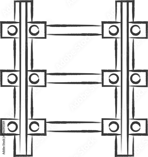 筆書き駅関連アイコンイラスト　路線