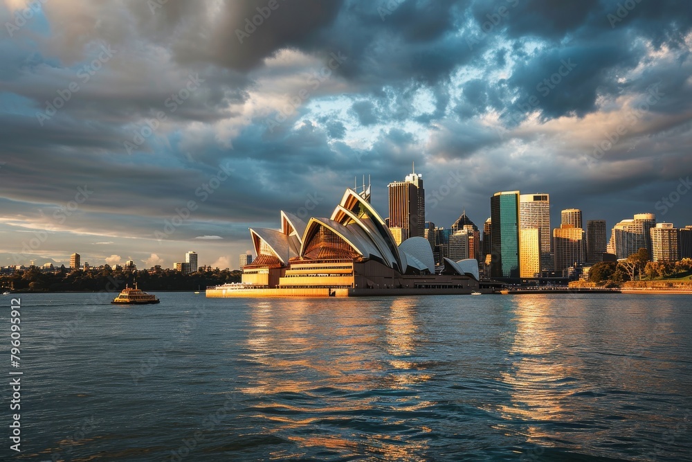 Fototapeta premium Sydney skyline with the iconic Opera House, iconic landmarks of Sydney, AI generated