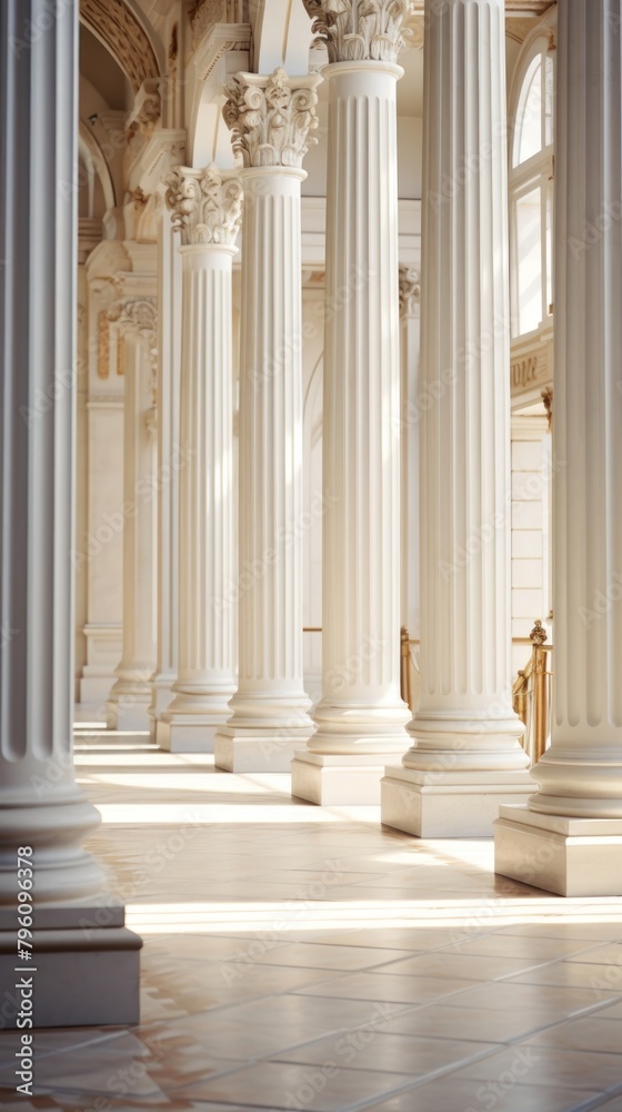 Classical building hall architecture column floor.