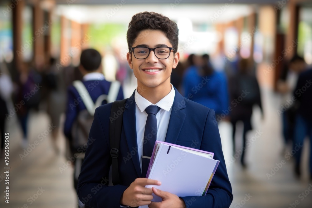 Teen Peruvian student glasses education school. Teen Peruvian student glasses education school.