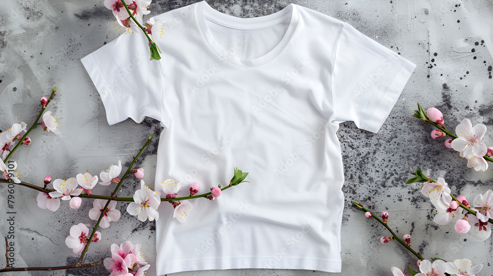 white shirt with flowers,generative ai white shirt with flowers,generative ai