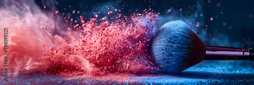 close up of a fountain pen,
Concept cosmetics makeup dust colorful burst emi photo