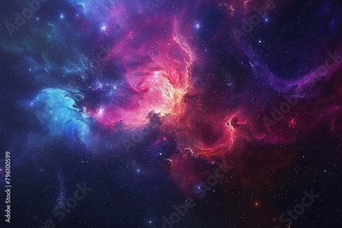 interstellar, deep space, colorful nebula, sparkling stars, artistic rendition, Marco Bauriedel style, intense colors, cosmos mystery and beauty