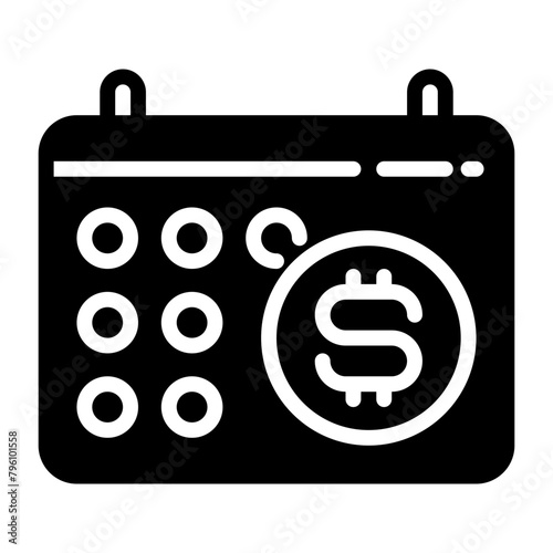 payment day icon, glyph icon style