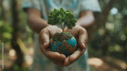 Green Earth Tree Environmental Protection Concept