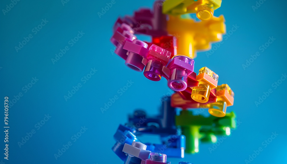 Construction set DNA molecule structure close-up Construction set DNA molecule structure close-up