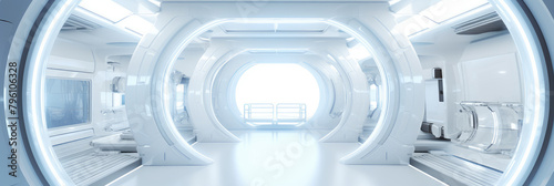 Futuristic Science Fiction Space Station Corridor