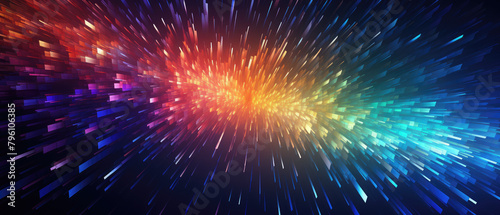 Explosive Color Burst Abstract Digital Background