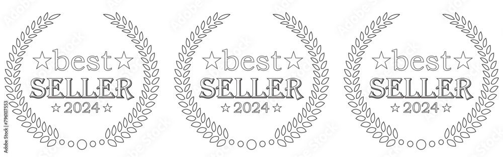 Set of best seller emblem design. Award badges for best seller. Vector illustration Set of best seller emblem design. Award badges for best seller. Vector illustration