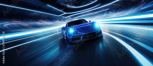 High-Speed Performance Car in Futuristic Motion © evening_tao