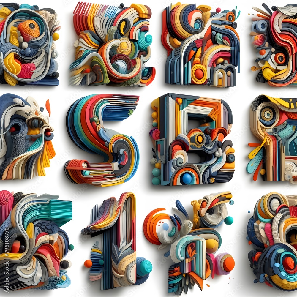 Vibrant Abstract Colorful Sculptures Captivating Art
