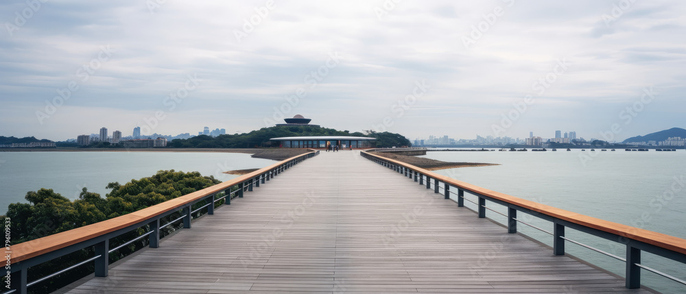 Tranquil Path to Urban Oasis: Waterside Boardwalk