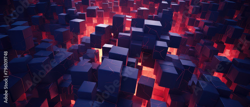 Futuristic Neon Cube Matrix Background