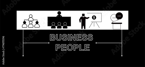 2d illustration Business Network concept 