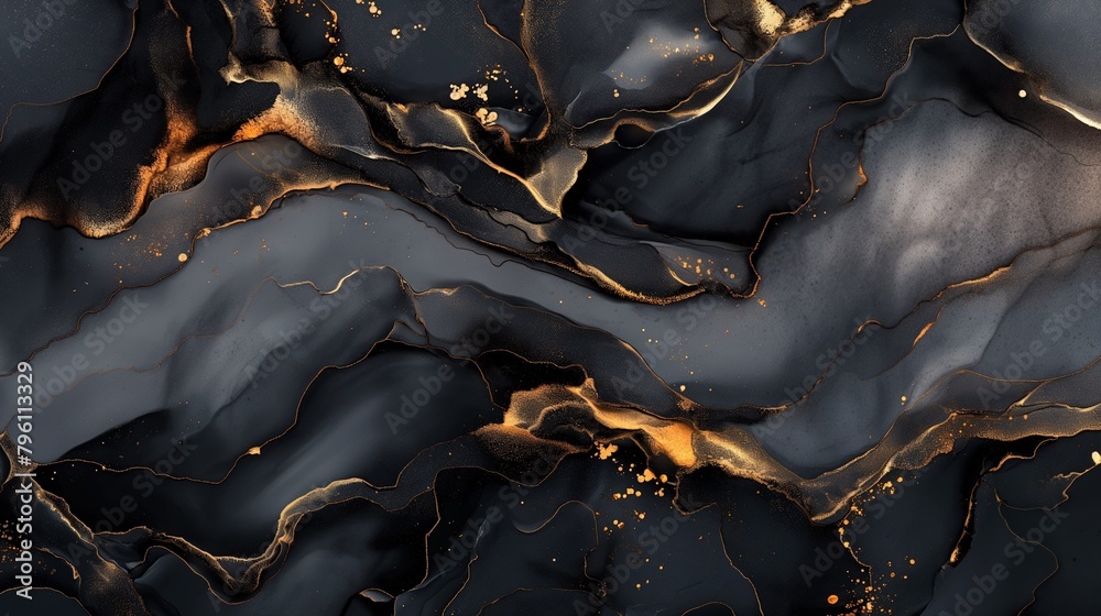 Abstract Natural black and gold marble texture for luxury tile wallpaper background	