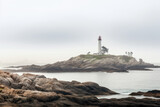 Serene Coastal Lighthouse Overlooking Rocky Shore