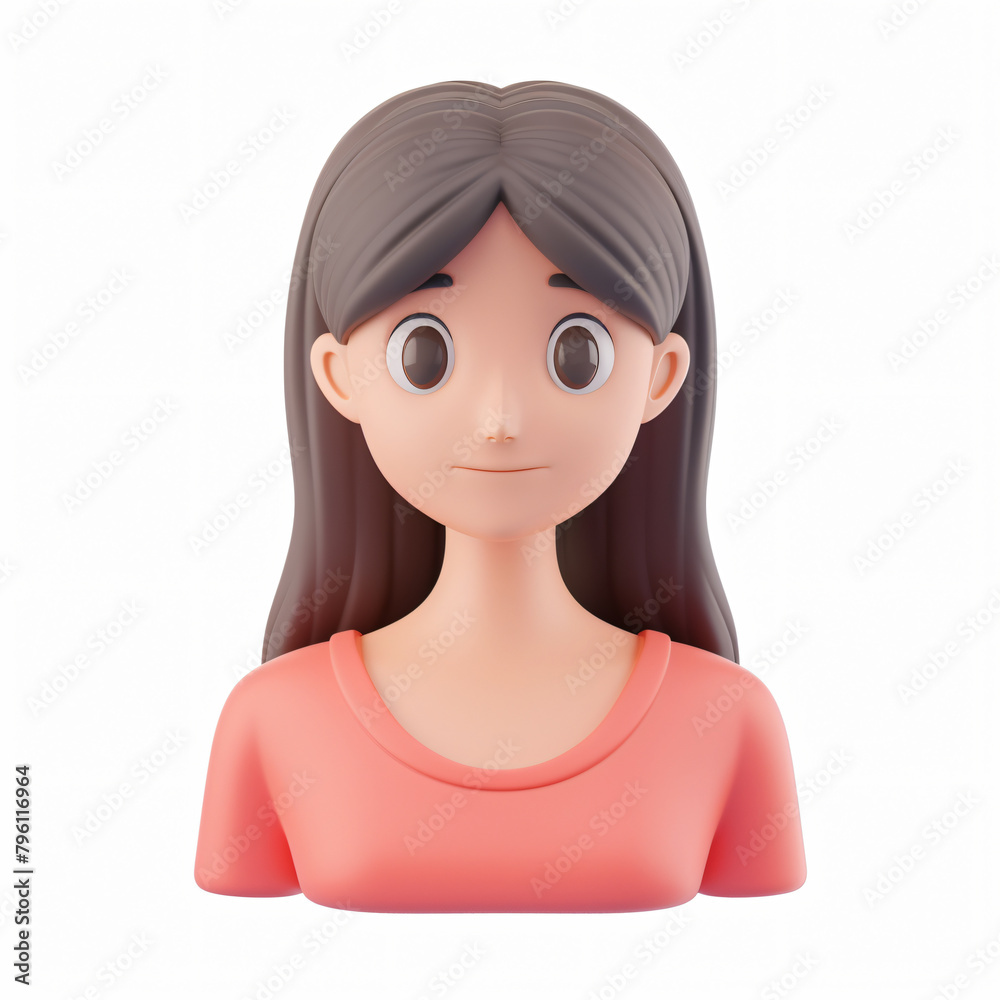 3d render icon of woman icon cartoon plastic generated AI 3d render icon of woman icon cartoon plastic generated AI