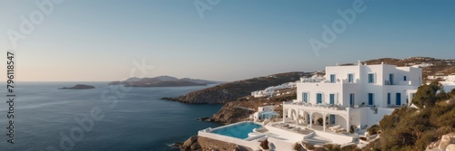 Exterior shot of a villa in Mykonos