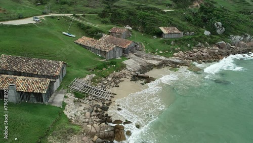 Aerial view of Praia do Portinho, near Praia do Rosa (Rosa Beach) - Imbituba, Santa Catarina, Brazil photo