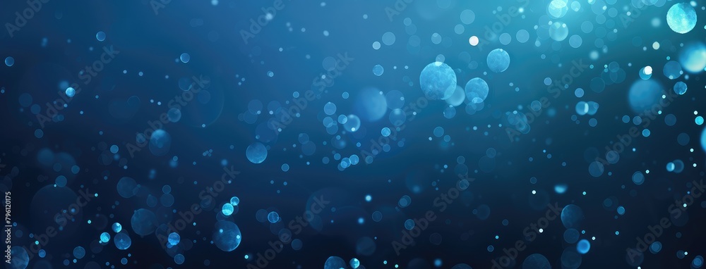 Abstract Blue Bokeh Lights on Dark Background