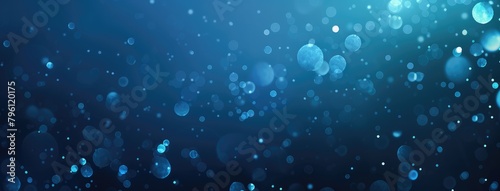 Abstract Blue Bokeh Lights on Dark Background