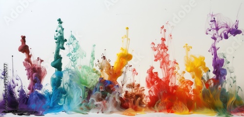 Vibrant Multi-Colored Ink Clouds in Water