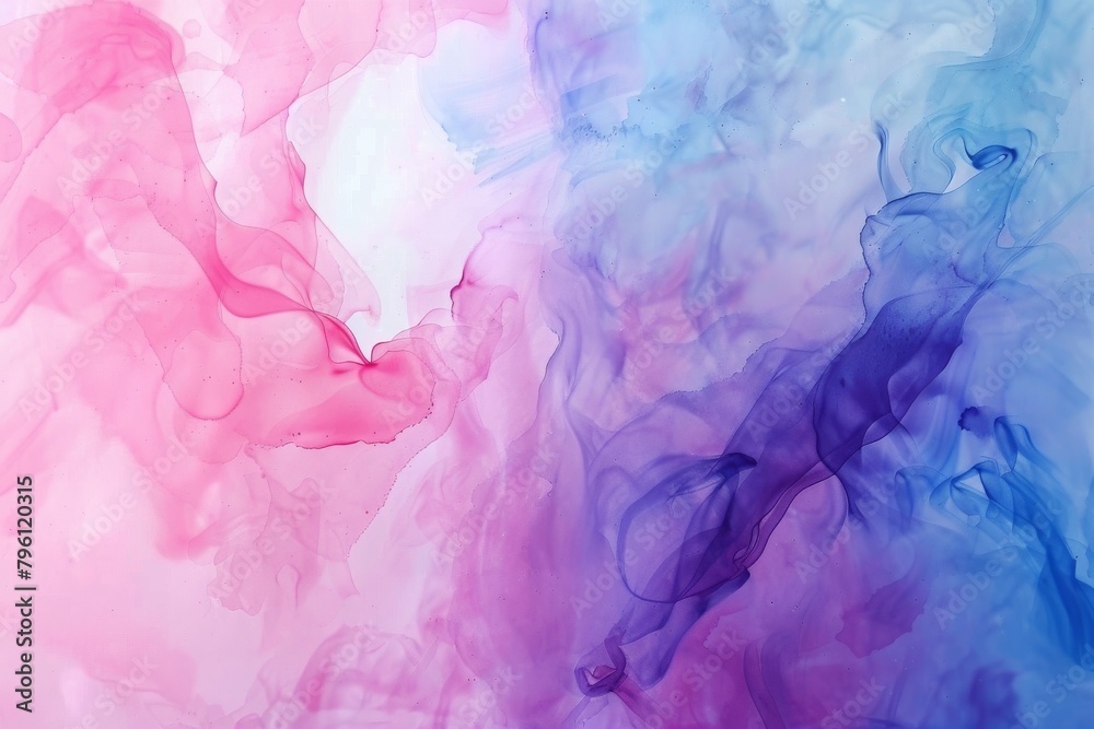 Blue, Pink, and White Background With Smoke