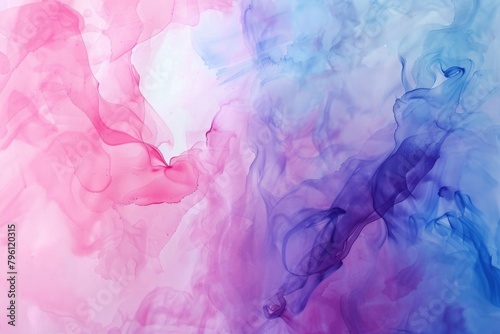 Blue, Pink, and White Background With Smoke © Yasir