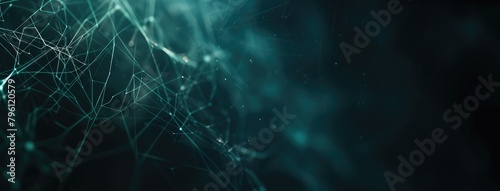 Abstract Digital Network Connections on Dark Background
