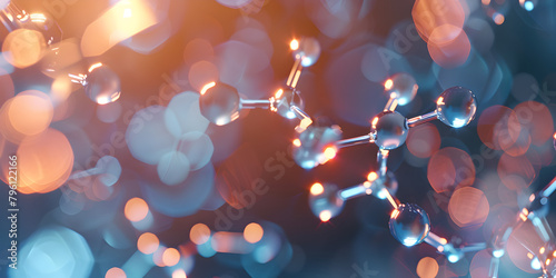 Blurred Realistic Molecules Background for Detailed Microbiology Studies photo
