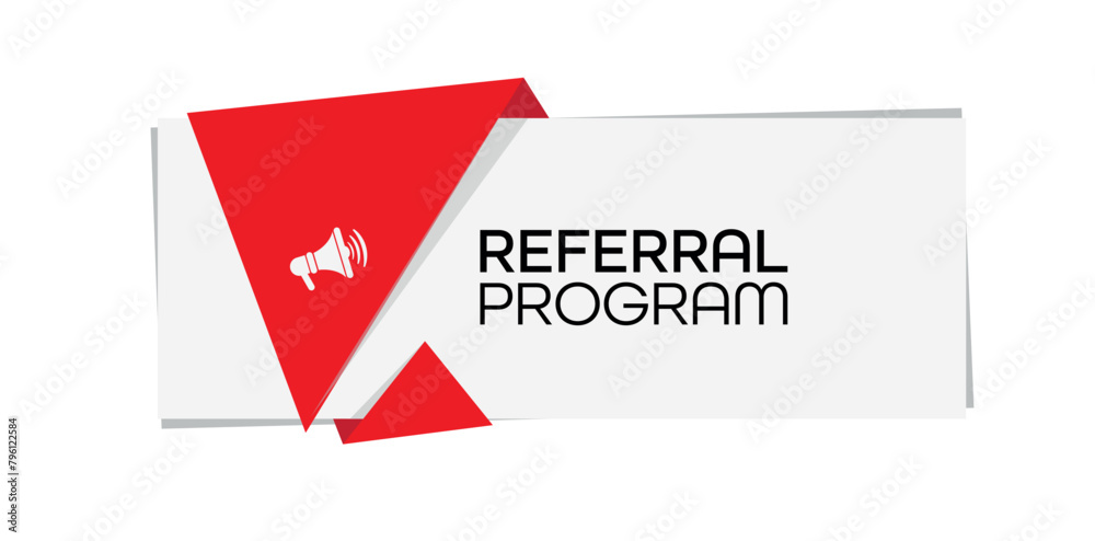 referral program sign on white background referral program sign on white background
