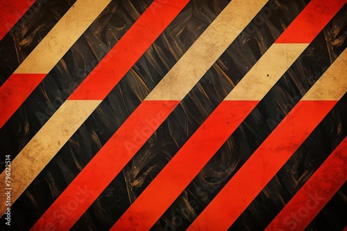 Bold Black and Red Striped Wallpaper With Yellow Stripe