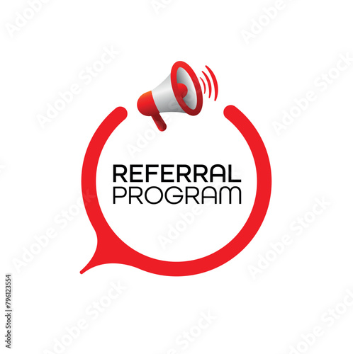 referral program sign on white background	