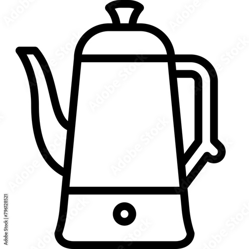 electric coffee percolator pot or coffee maker traditional outline icon photo