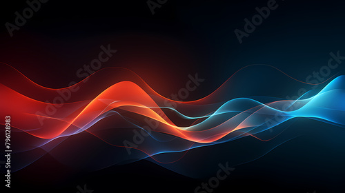 Abstract background of glowing waves