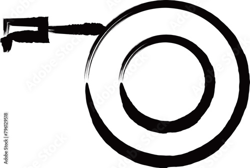 筆書き作業道具単品アイコン　メジャー