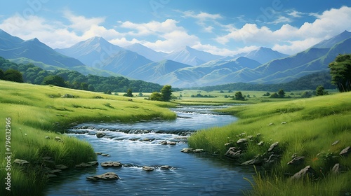 landscape with lake and mountains © PZ Studio