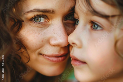 Closeup shot of a mother and daughter - Generative AI